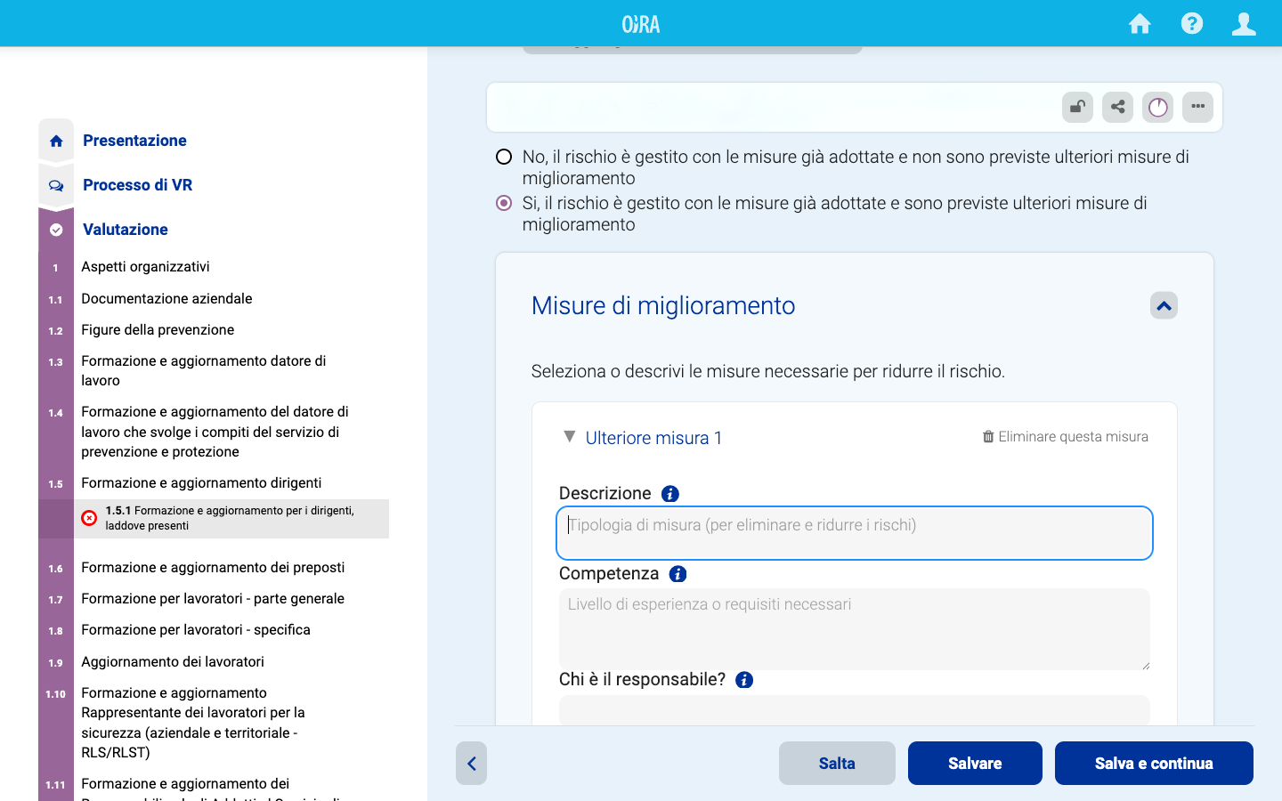 Aggiungere una misura di miglioramento
